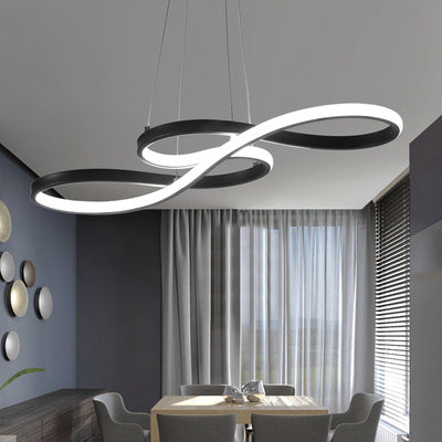 Lampada lampada a spirale moderna a spirale in alluminio appeso a ciondolo per il ristorante