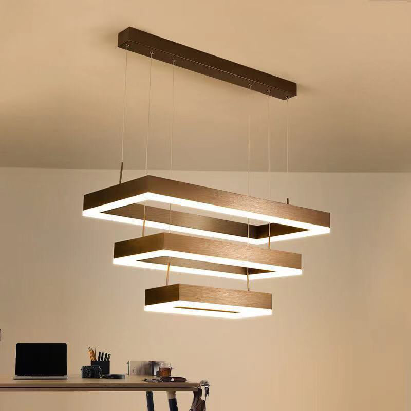 Luz de colgante de techo de múltiples capas modernas lámparas de colgantes de metal