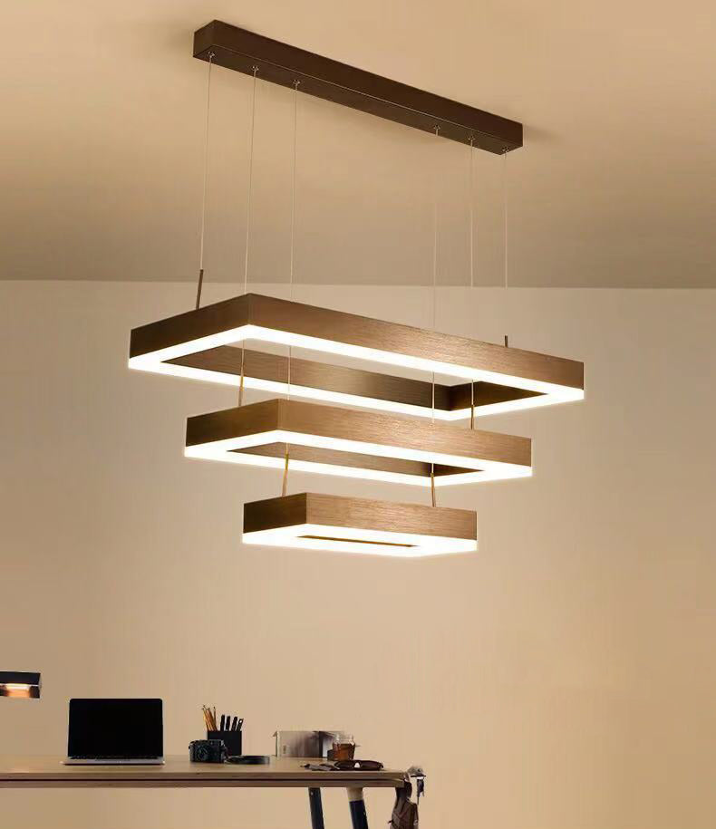 Luz de colgante de techo de múltiples capas modernas lámparas de colgantes de metal