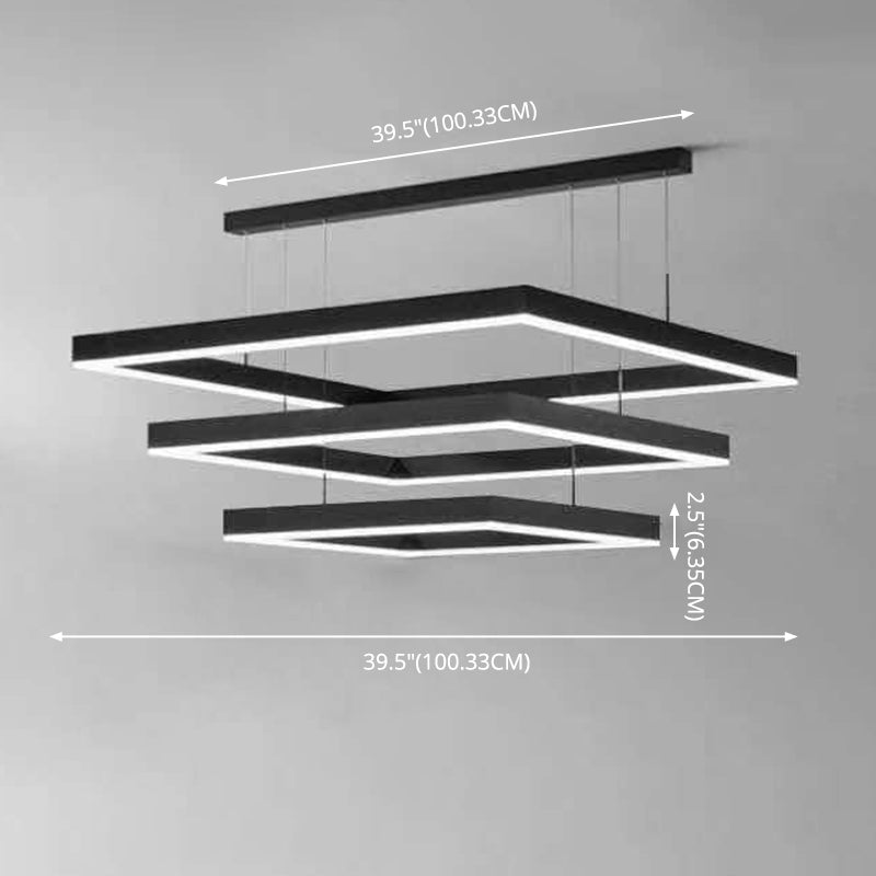 Luz de luz colgante cuadrada luces colgantes de metal modernas