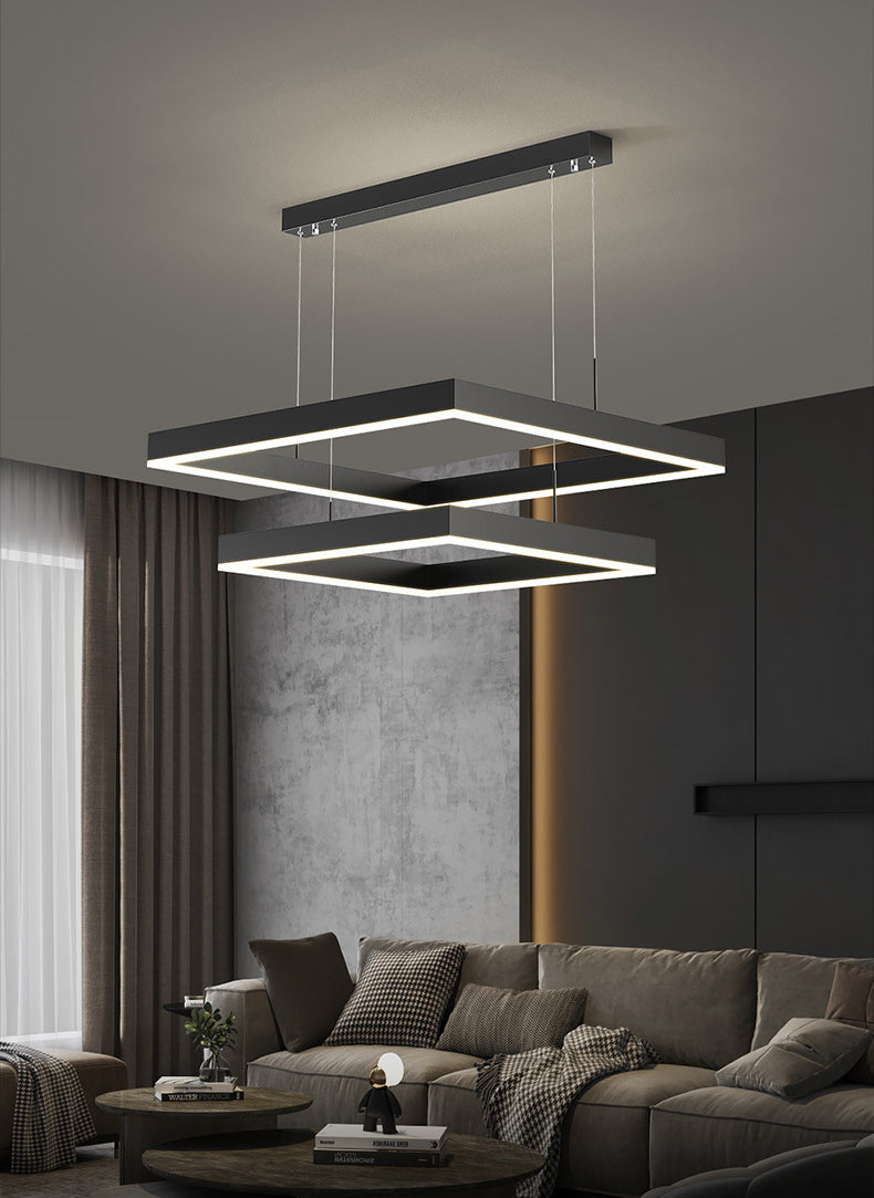Luz de luz colgante cuadrada luces colgantes de metal modernas