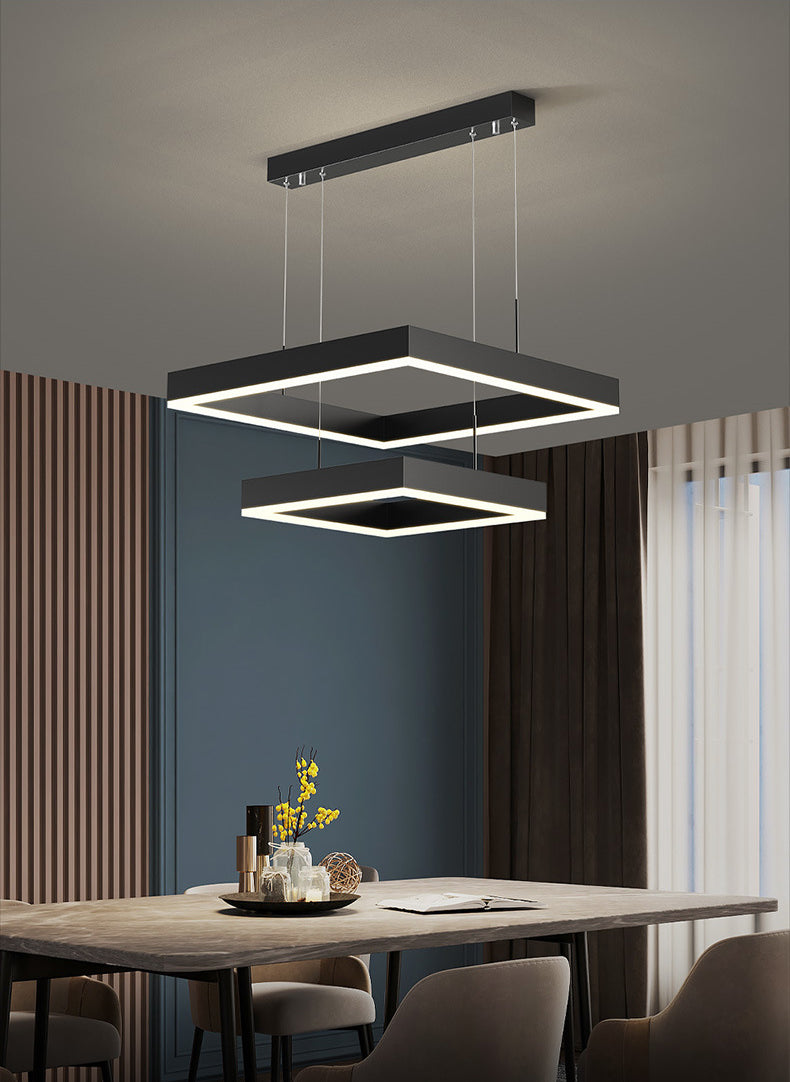Luz de luz colgante cuadrada luces colgantes de metal modernas