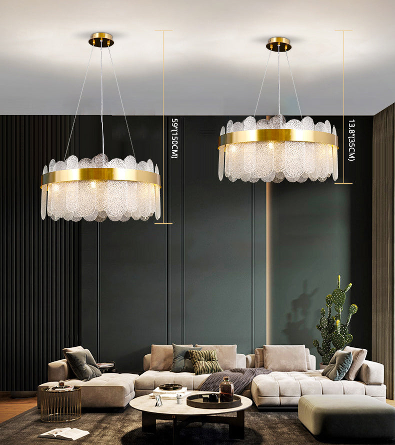 Simplicidad moderna Tambre de tambor lámpara de estar de múltiples luces múltiples accesorio de iluminación de sala de estar