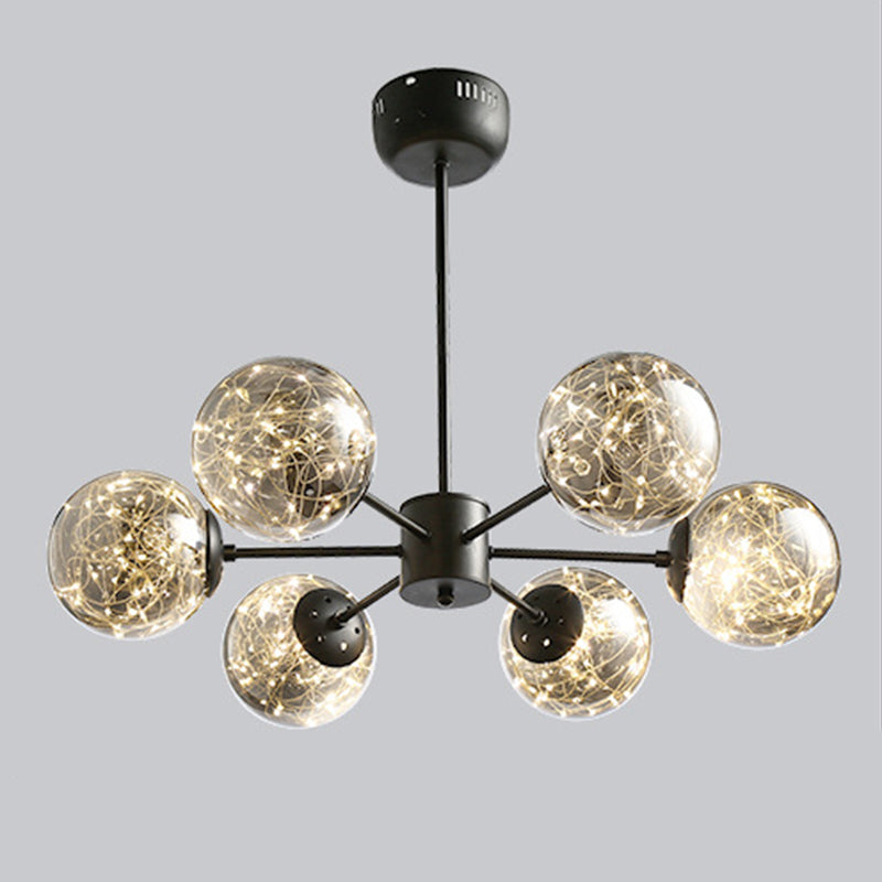 Stile di semplicità Nordic Orb vetro lampadario LED LED LIGHT SCARICA ALIMENTAZIONE MOLECOLA PENSI