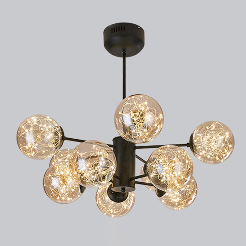 Stile di semplicità Nordic Orb vetro lampadario LED LED LIGHT SCARICA ALIMENTAZIONE MOLECOLA PENSI