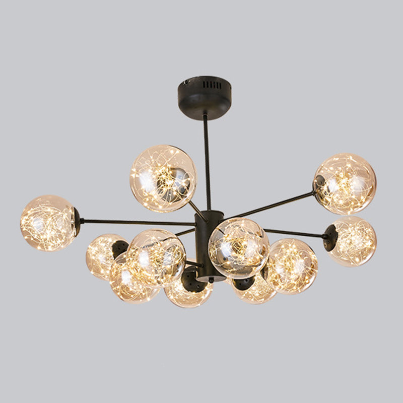 Stile di semplicità Nordic Orb vetro lampadario LED LED LIGHT SCARICA ALIMENTAZIONE MOLECOLA PENSI