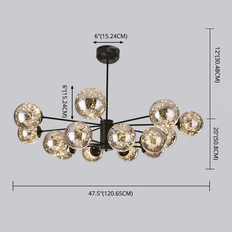 Stile di semplicità Nordic Orb vetro lampadario LED LED LIGHT SCARICA ALIMENTAZIONE MOLECOLA PENSI