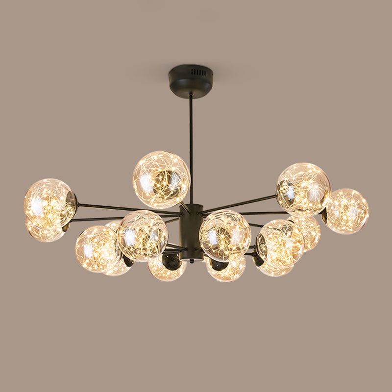 Stile di semplicità Nordic Orb vetro lampadario LED LED LIGHT SCARICA ALIMENTAZIONE MOLECOLA PENSI