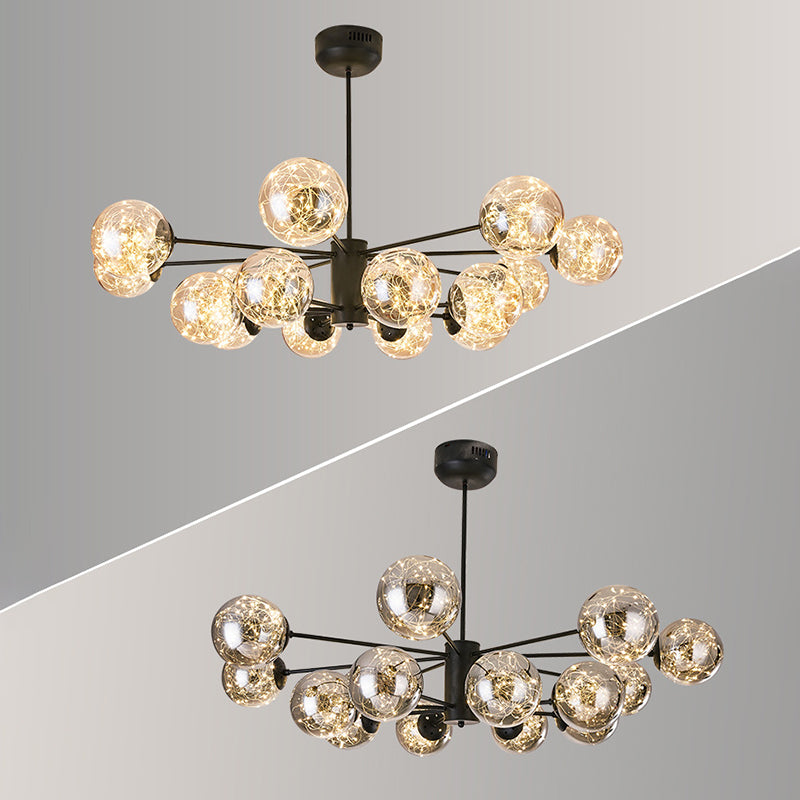 Stile di semplicità Nordic Orb vetro lampadario LED LED LIGHT SCARICA ALIMENTAZIONE MOLECOLA PENSI