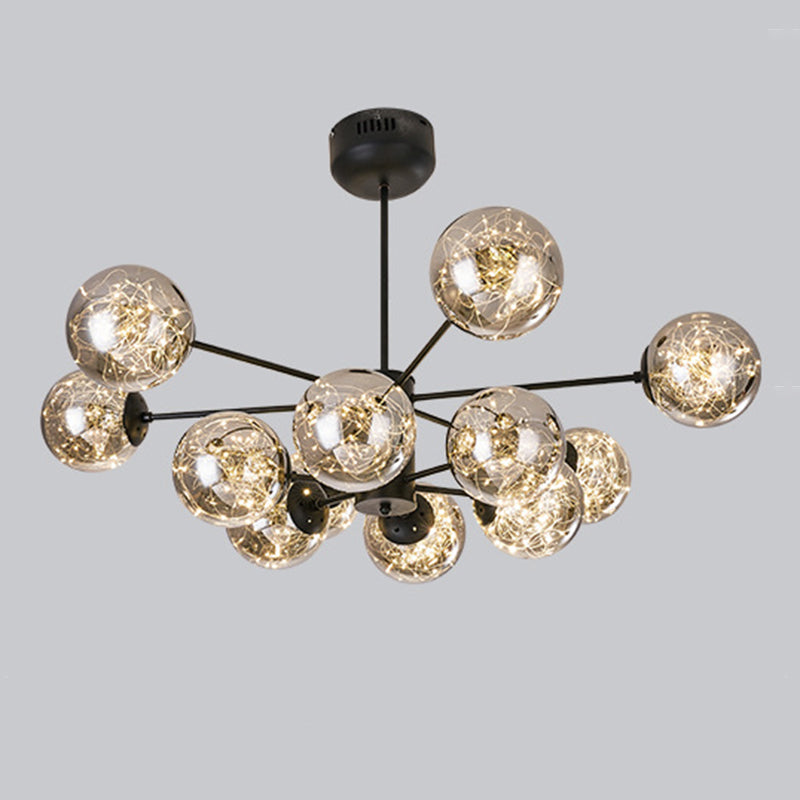 Stile di semplicità Nordic Orb vetro lampadario LED LED LIGHT SCARICA ALIMENTAZIONE MOLECOLA PENSI