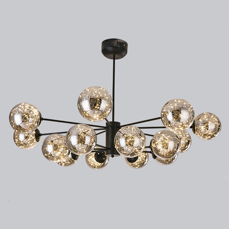 Stile di semplicità Nordic Orb vetro lampadario LED LED LIGHT SCARICA ALIMENTAZIONE MOLECOLA PENSI