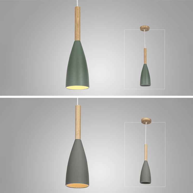 Moderni luci del soffitto conico conico in metallo 1 ciondolo luce