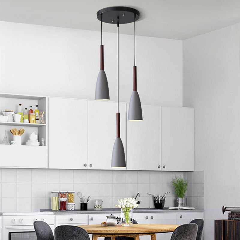 Ultra-moderne sich verjüngte Anhänger-Beleuchtungskörper metallische Hanglampe mit Hangschnur für das Restaurant