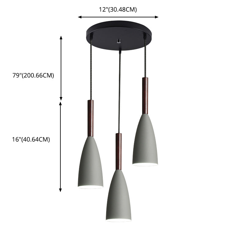 Ultra-moderne sich verjüngte Anhänger-Beleuchtungskörper metallische Hanglampe mit Hangschnur für das Restaurant