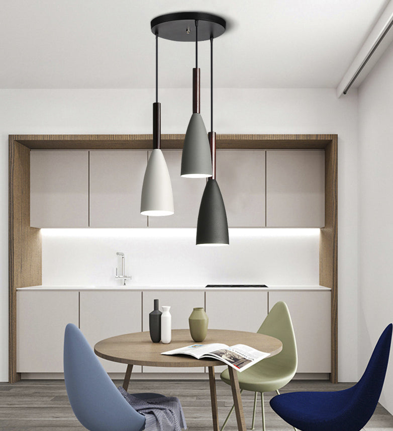 Ultra-moderne sich verjüngte Anhänger-Beleuchtungskörper metallische Hanglampe mit Hangschnur für das Restaurant