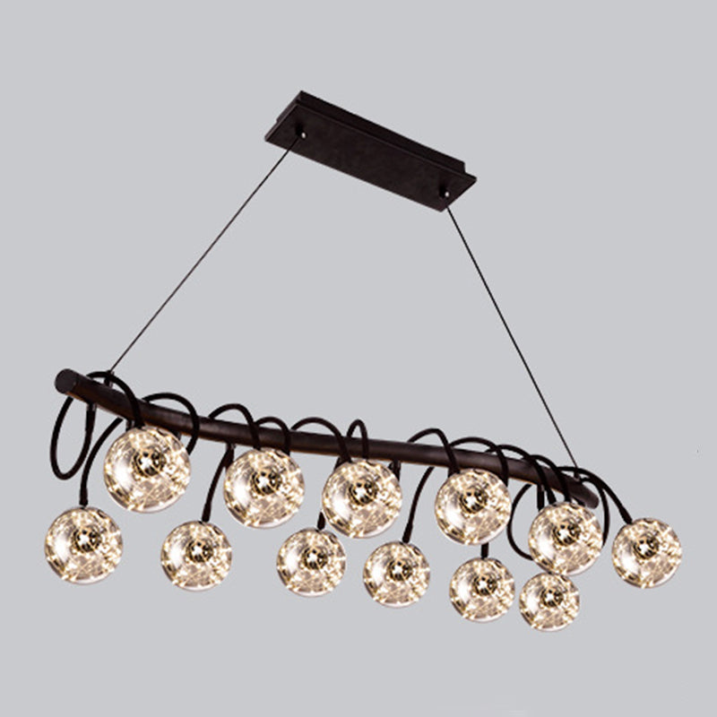 Nordic Style Glass Orb LED Island Light Creative Light String Design Coffee Shop Hanging Light