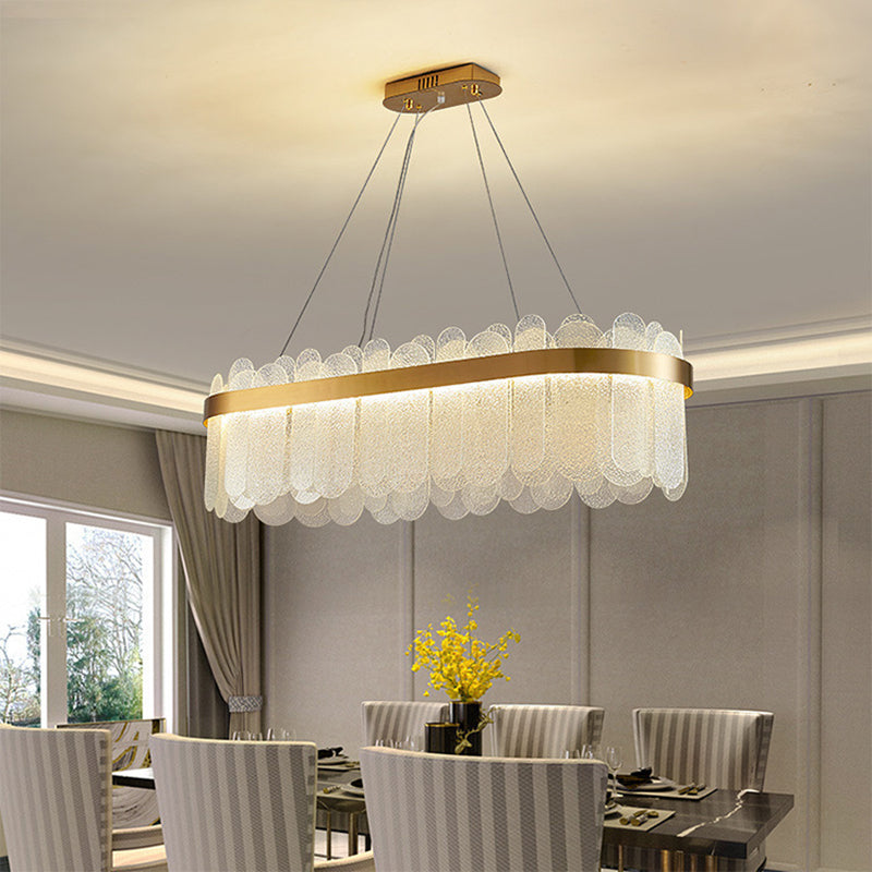 31.5" Length Nordic Style Island Light Simplicity Glass Lighting Fixture for Dining Room