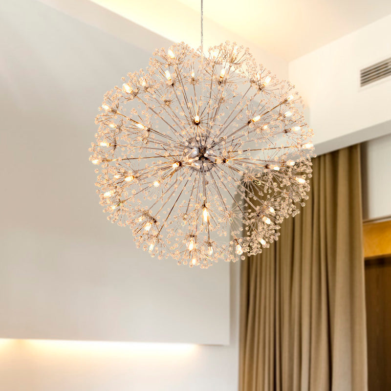 Crystal Spoutnik Chandelier Pendant Light Simple 24/32 LILS LIMBRE PLAFIQUE en argent