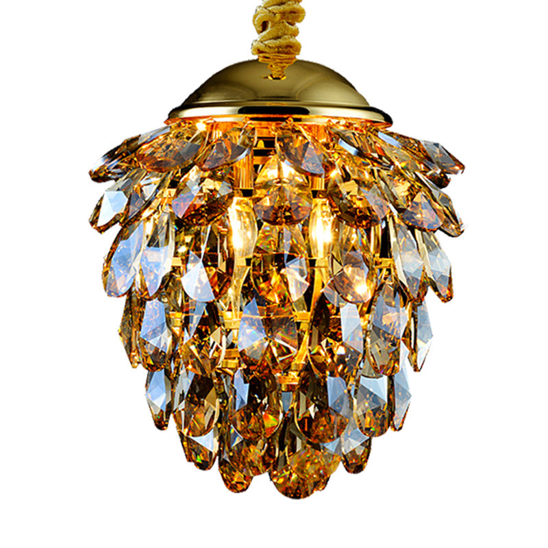 Pinecone Crystal Techo Coste Luz Modern Style 2 Luces Black/Gold Chandelier