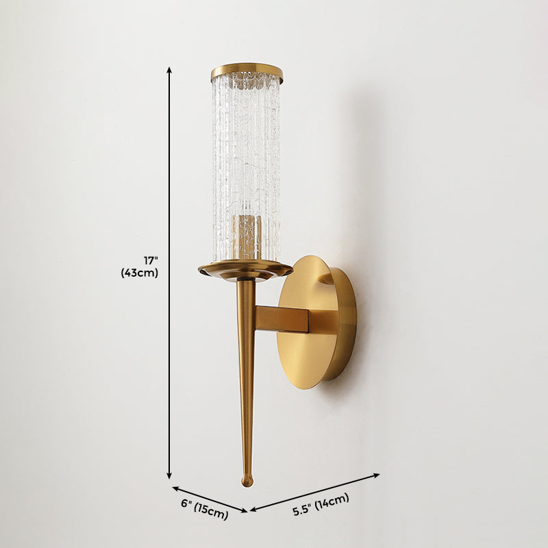 Brass Finish Wall Mounted Lamp, Single Light Design with Brass Finish for Hallway