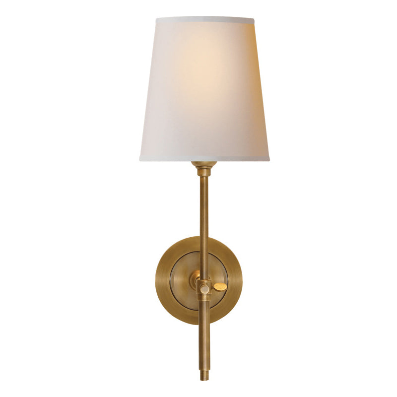 Traditional 1 Light Wall Light, Wallchiere Design with Empire Shaped Textile Shade