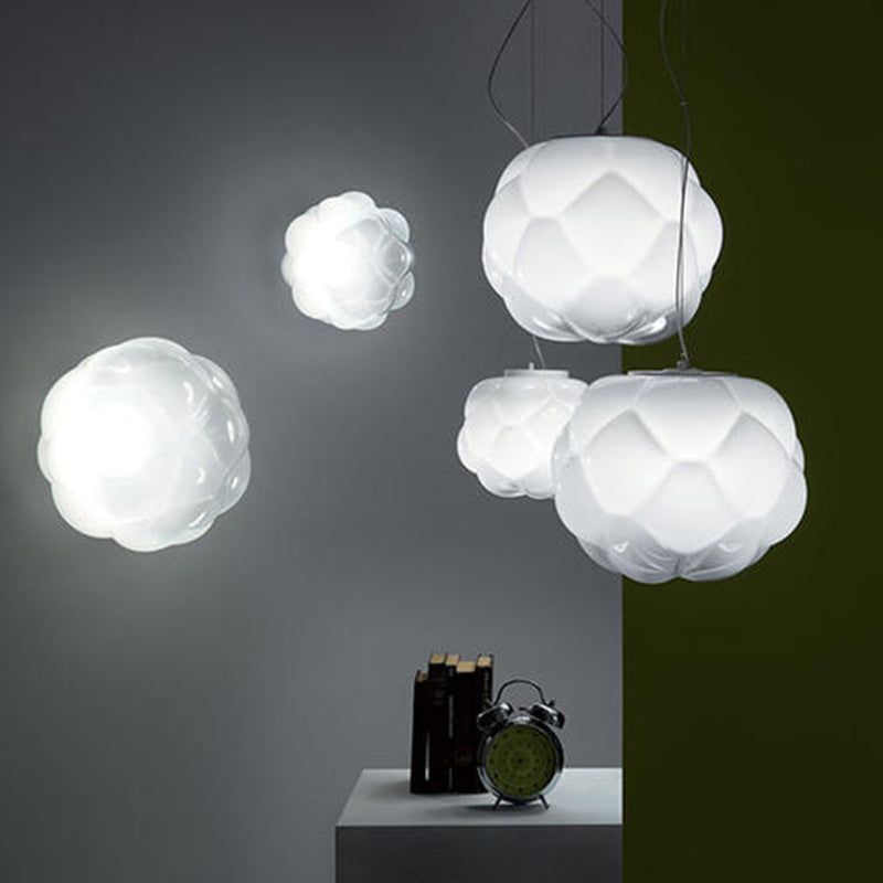 1 Licht moderne einzigartige geometrische Licht, Anhängerbeleuchtung mit wolkenförmiger Glasschatten
