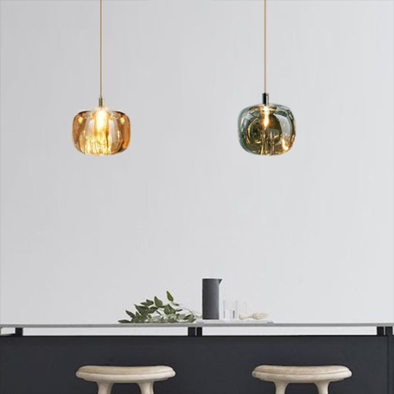 1 Licht moderne einzigartige geometrische Anhängerbeleuchtung mit Glasschatten