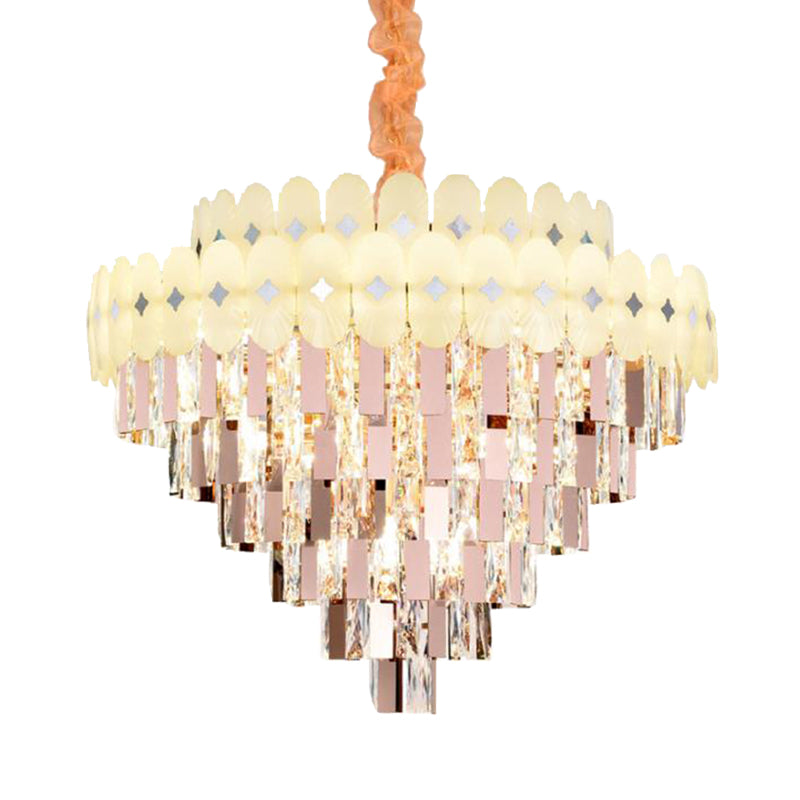 Layered Ceiling Chandelier Contemporary Clear Crystal 12/16/22 Lights Living Room Down Lighting