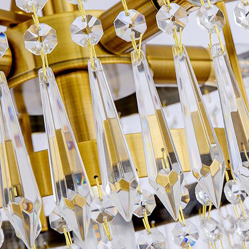 6 lampadine a 2 strati semifulto cristallo taglio modernista chiaro vicino alla lampada del soffitto in ottone