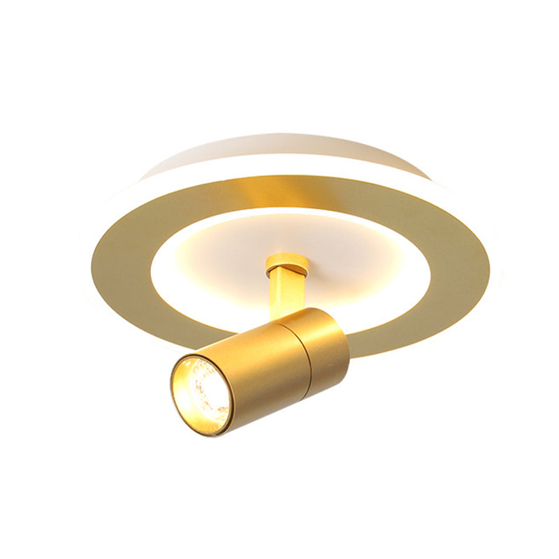 Mont semi-lutin à LED à 1 lumière dans le plafond intérieur en métal moderne de style concis moderne en or