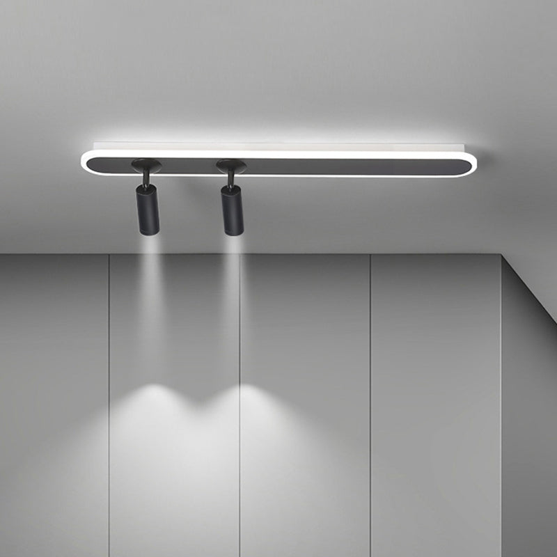 Oval Strip LED Semi Flush Mount in Modern Creative Style Aluminium Lamp Indoor Ceiling Fixture with Acrylic Shade