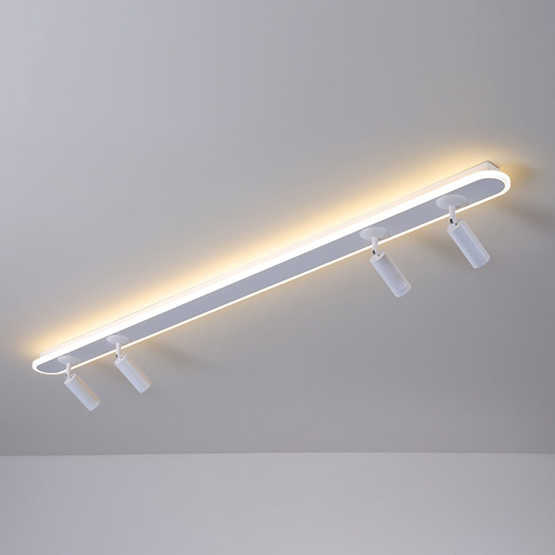 Oval Strip LED Semi Flush Mount in Modern Creative Style Aluminium Lamp Indoor Ceiling Fixture with Acrylic Shade