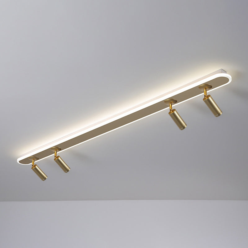 Oval Strip LED Semi Flush Mount in Modern Creative Style Aluminium Lamp Indoor Ceiling Fixture with Acrylic Shade