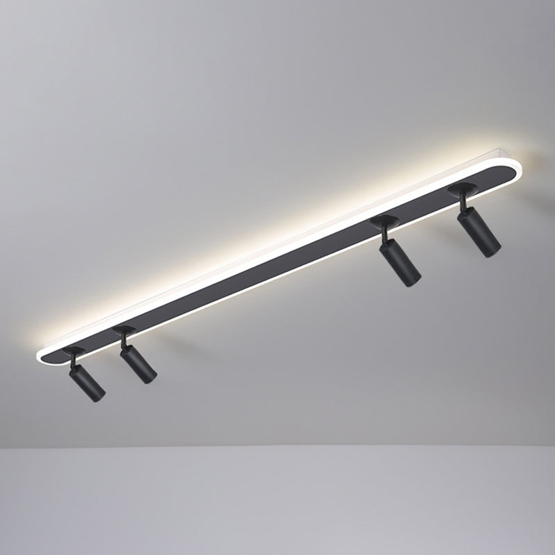 Oval Strip LED Semi Flush Mount in Modern Creative Style Aluminium Lamp Indoor Ceiling Fixture with Acrylic Shade
