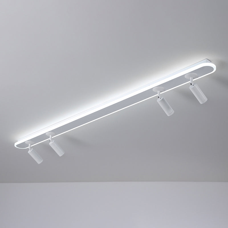 Oval Strip LED Semi Flush Mount in Modern Creative Style Aluminium Lamp Indoor Ceiling Fixture with Acrylic Shade