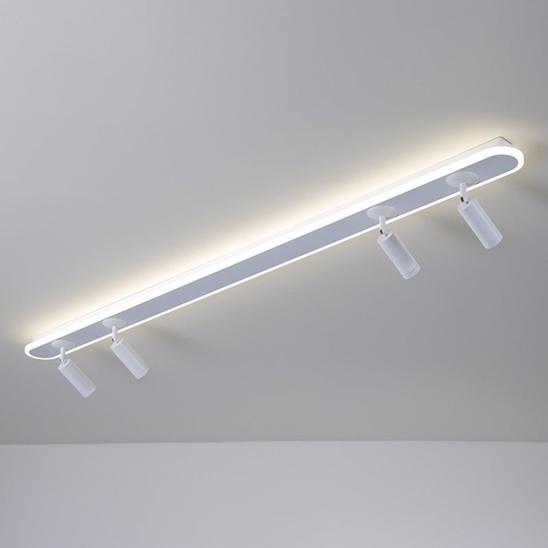 Oval Strip LED Semi Flush Mount in Modern Creative Style Aluminium Lamp Indoor Ceiling Fixture with Acrylic Shade