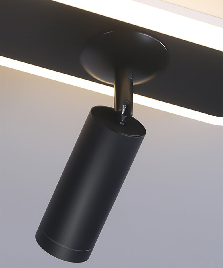 Oval Strip LED Semi Flush Mount in Modern Creative Style Aluminium Lamp Indoor Ceiling Fixture with Acrylic Shade