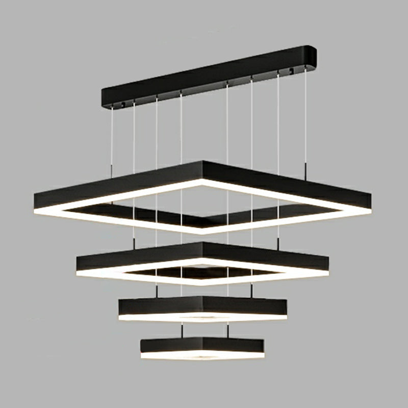 Modern vierkante kroonluchter verlichtingsarmaturen metaal kroonluchter licht