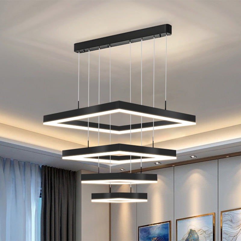 Modern vierkante kroonluchter verlichtingsarmaturen metaal kroonluchter licht