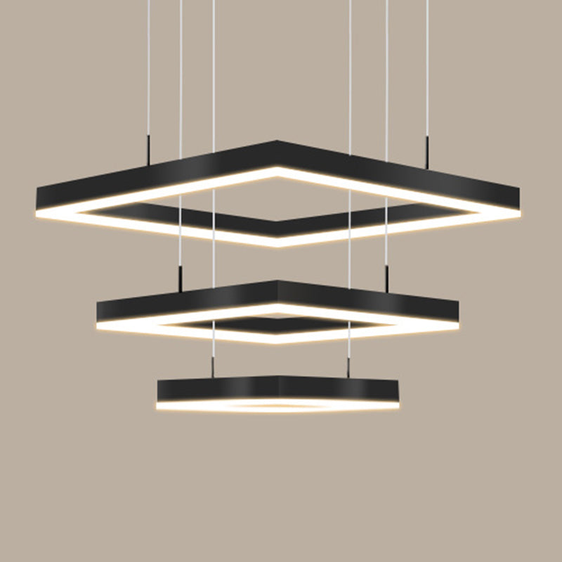 Modern vierkante kroonluchter verlichtingsarmaturen metaal kroonluchter licht