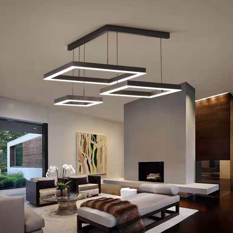 Lámparas de lámpara cuadrada moderna lámpara de metal 3 luces lámparas de lámpara