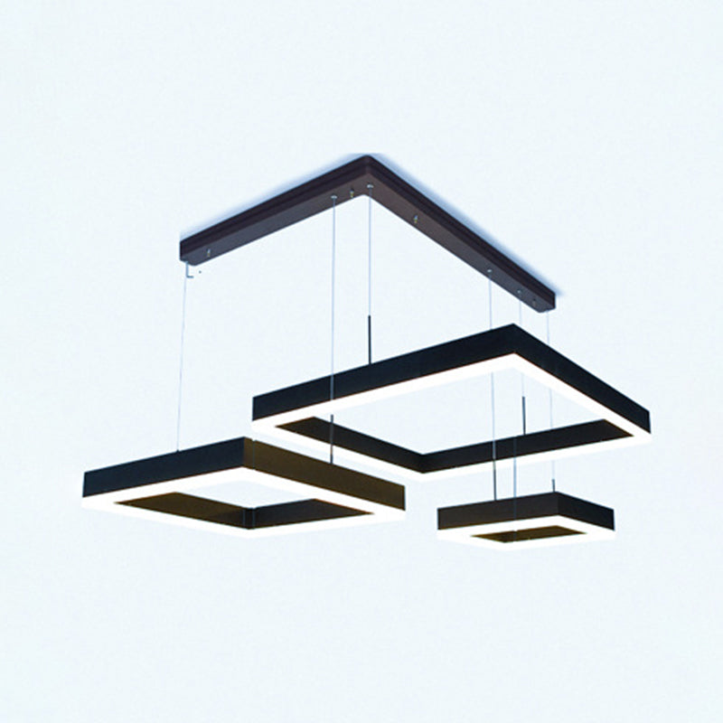 Lámparas de lámpara cuadrada moderna lámpara de metal 3 luces lámparas de lámpara