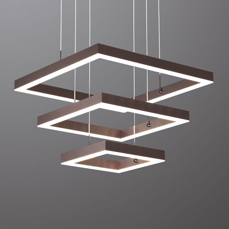 Lámparas de lámpara cuadrada moderna lámpara de metal 3 luces lámparas de lámpara