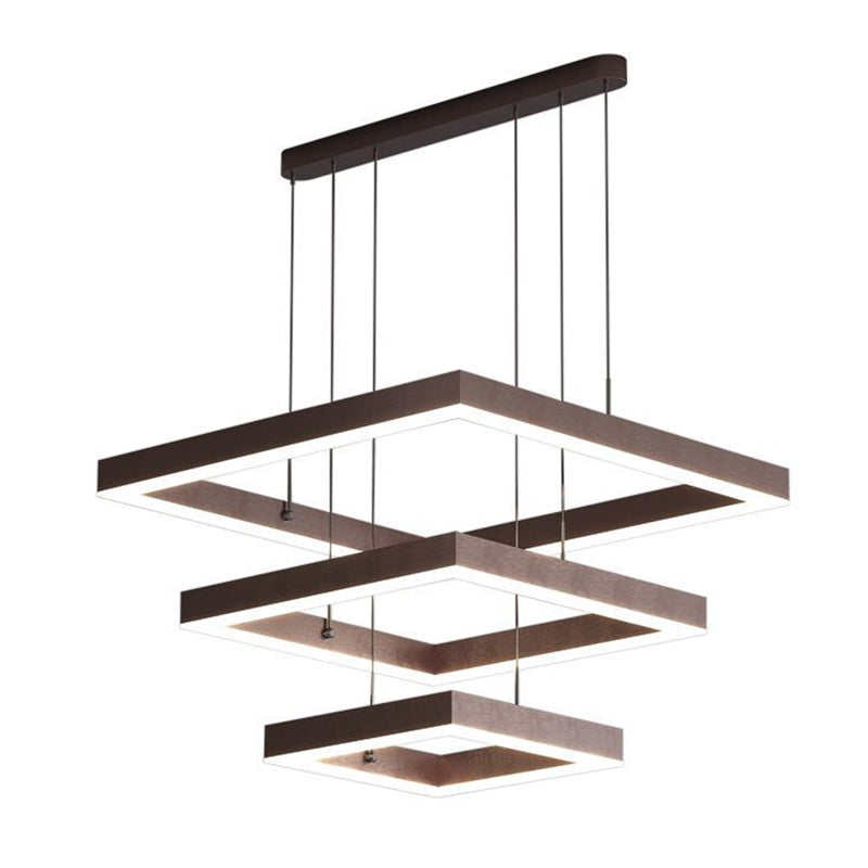 Lámparas de lámpara cuadrada moderna lámpara de metal 3 luces lámparas de lámpara