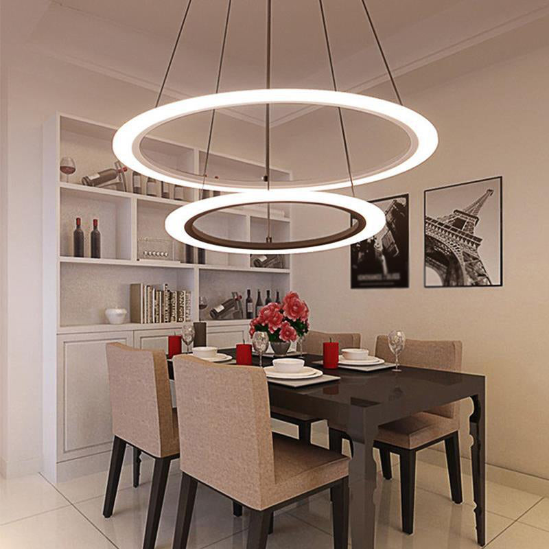 Modern Round Chandelier Light Fixtures Acrylic Hanging Light Kit for Restaurant