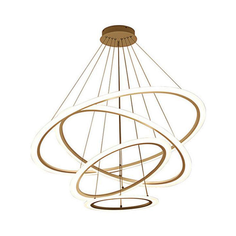Modern Round Chandelier Light Fixtures Acrylic Hanging Light Kit for Restaurant