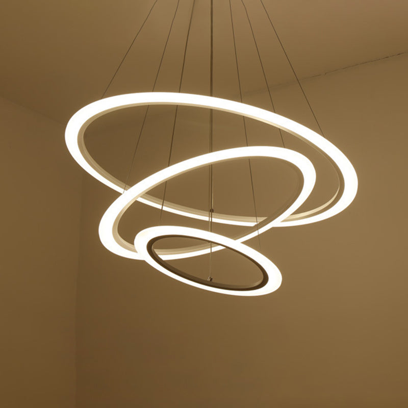 Modern Round Chandelier Light Fixtures Acrylic Hanging Light Kit for Restaurant