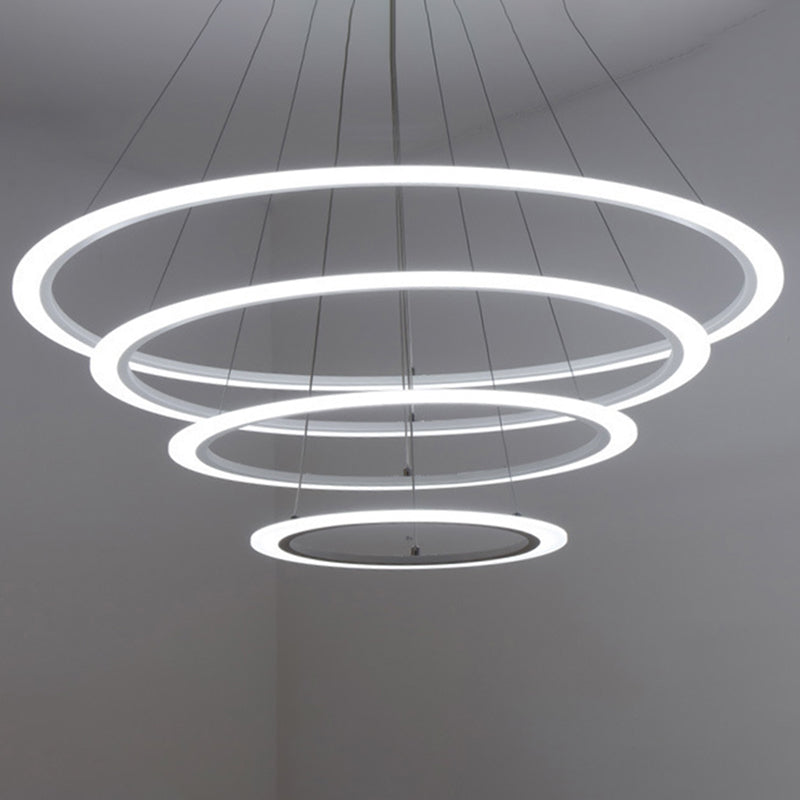 Modern Round Chandelier Light Fixtures Acrylic Hanging Light Kit for Restaurant