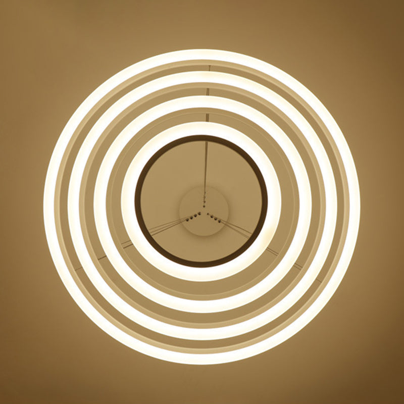 Modern Round Chandelier Light Fixtures Acrylic Hanging Light Kit for Restaurant