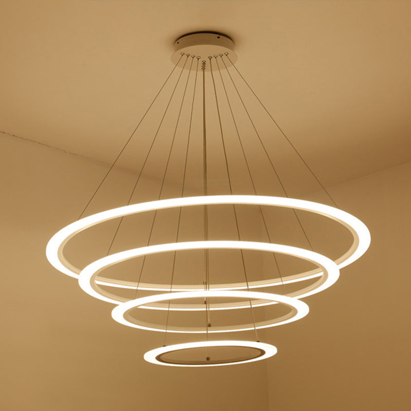 Modern Round Chandelier Light Fixtures Acrylic Hanging Light Kit for Restaurant
